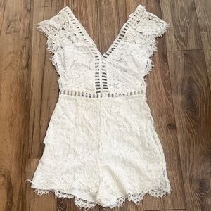 Charlotte Russe White Lace Romper